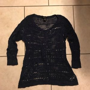 DKNY jeans blue glitter woven sweater size medium